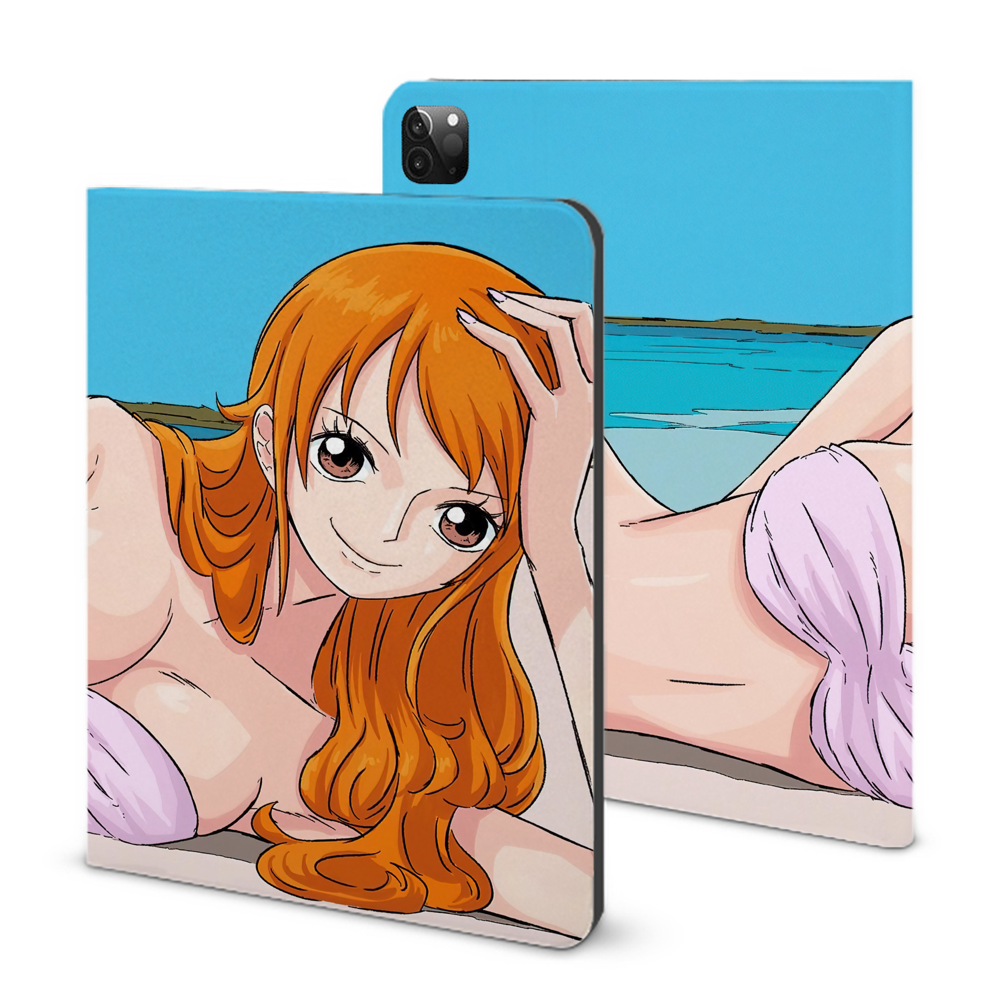 （画像用） ワンピース ONE PIECE IPadケース ペンホルダー付き ブックスタイルデザイン